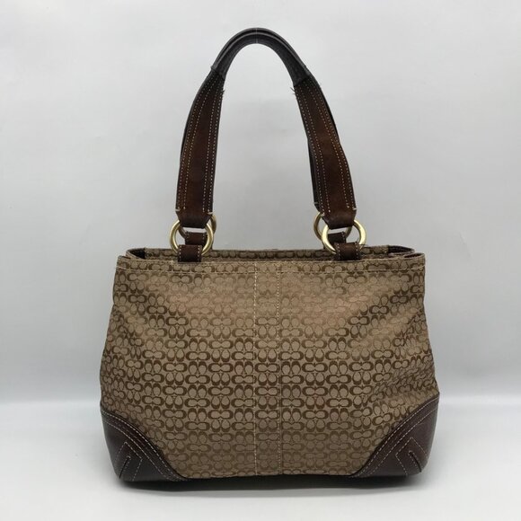 Coach Dark Brown & Khaki Monogram Canvas Vintage Soho Satchel Bag 3646 - Picture 2 of 11